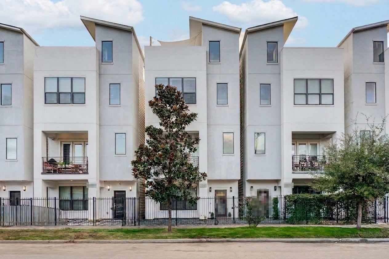 Modern four-story Midtown Houston exterior